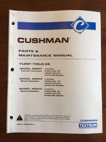 CUSHMAN PARTS &amp; MAINTENANCE MANUAL SUZUKI TURF TRUCKS