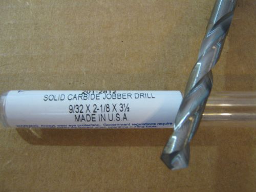 9/32&#034; (.2812) JOBBER (STD) CARBIDE 25 deg HELIX 118 deg SPLIT PT DRILL &#034;NEW&#034;