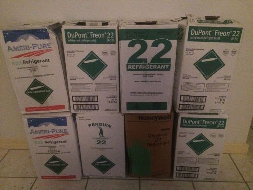 EIGHT (8) R-22 R22 30lb Jugs Lot Pallet Freon Refrigerant