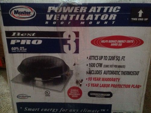 Master Flow Pro 3 Power Attic Ventilator Roof Mount 1600 CFM