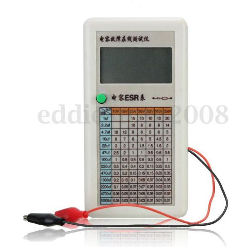 Digital ESR Capacitor Tester Internal Resistance Meter Test In Circuit With Clip