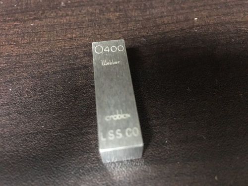 Webber Starrett Chrome Carbide Rect. Gage Block .400&#034;