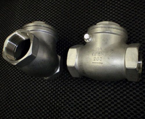 STAINLESS STEEL CHECK VALVE 1 1/4&#034; NPT WOG 200  FLOW SWING GATED CV-SG-125