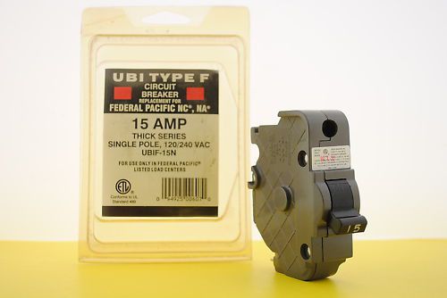 UBI Federal Pacific Circuit Breaker NA 1Pole 15Amp New