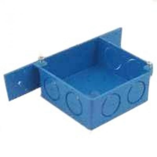 Carlon Ent Flexible Raceway Outlet Box, 2 Gang, X 4&#034; L X 4&#034; W X 1-1/2&#034; D 00 Blue