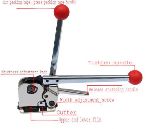 Manual strapping baler strap packer free-buckle tool machine fr 1/2&#034;-3/4&#034; straps for sale