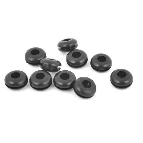 10 Pcs Black Armature Wire Double Sided Rubber Grommet 5mm x 8mm