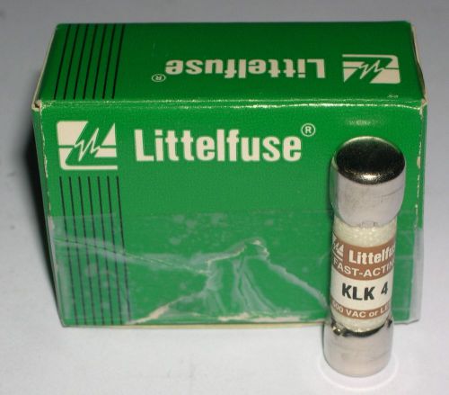 Littelfuse, 4a fast acting fuses , klk 4, box of 10 for sale