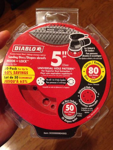 Freud dcd050080h50g 5&#034; hook lock 80 grit sanding discs - universal hole, 50 pack for sale