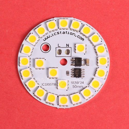 7W 5050 Warm White LED Light Emitting Diode SMD 220V Highlight Lamp Panel 50mm