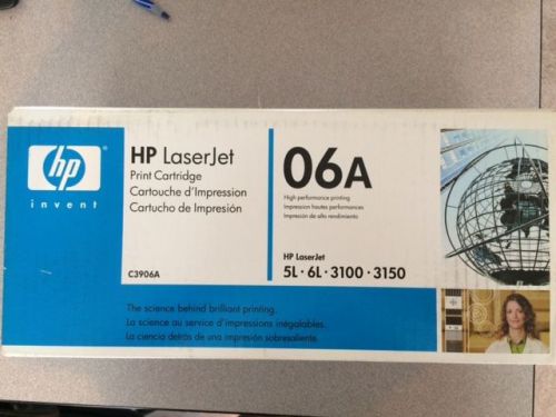 HP C3906A (06A) Black Toner for LaserJet 5L/6L Factory Sealed Box NEW