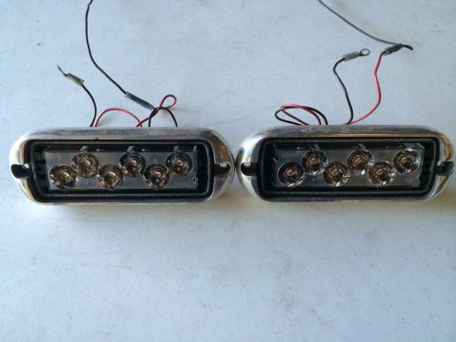 Whelen 500 Series TIR6 SYNC Pair LED Lights Chrome Polished Flange Flashers