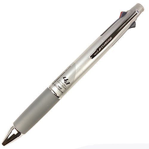 Uni jetstream multi function pen 4 color ballpoint &amp; mechanical pencil silver for sale