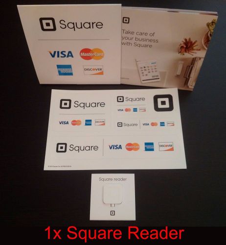 1x Square Credit/Debit Card Reader +1x Sticker+1x Table Tent + Get Started Guide