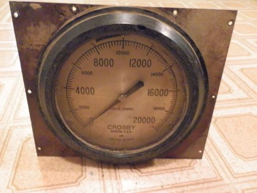 VTG Industrial Gauge Scale 20,000 PSI Crosby Stainless Steel Steam Punk