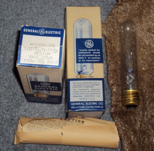 ( 2 ) VINTAGE G-E MICROSCOPE 100W-T8-1/2 BULBS - NEW