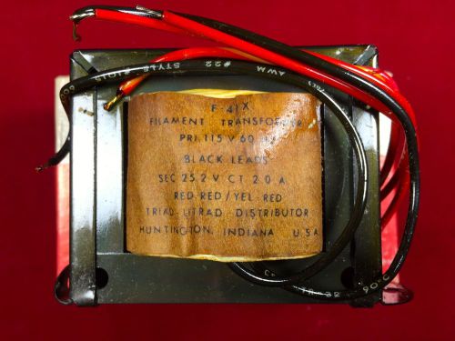 UNUSED TRIAD F41X Filament Transformer PRI 115V 60 CPS  SEC 25.2V CT @ 2A 1500V