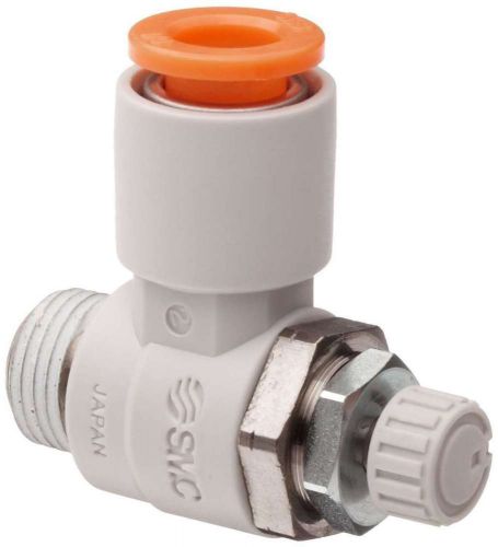 SMC AS4201F-N04-11S Air Flow Control Valve with Push-to-Connect Fitting, PBT &amp; N