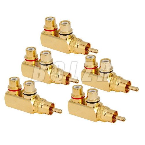 Bqlzr copper adapter female adapter connector set of 5 golden for sale