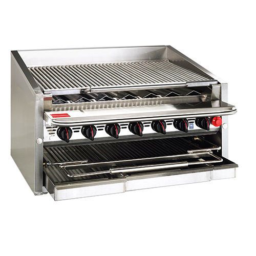 Magikitchen CM-SMB-648, 48-Inch Countertop Coal Gas Charbroiler, NSF