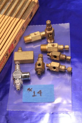 Lot of Eight Mini Brass air Valves