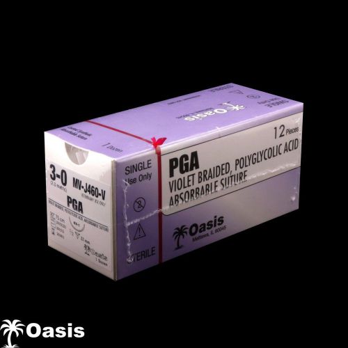 Veterinary PGA Violet Braided, Polygl. Acid Absorb Suture, 3-0/NX-1, Vet Use, DZ