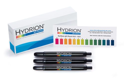 3 pk Hydrion Insta-Check 0-13 pH Pencil Pen Micro Essential SURFACE TEST P-12M