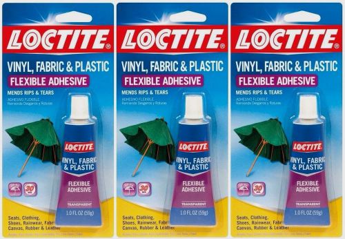 *3* 1oz loctite vinyl fabric plastic flexible clear adhesive leather canvas glue for sale