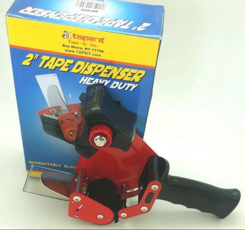 Heavy Duty Tape Dispenser 2&#034; Hand-Held Package Sealing Retractable Blade NIB