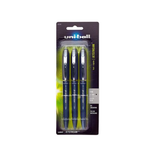 uni-ball Jetstream Stick Ball Point Pens, Fine Point, Black Ink, Pack of 3