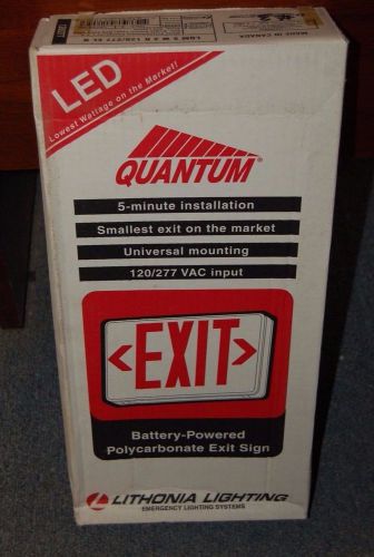 LITHONIA LQM SW3R 120/277 ELN WHITE POLYCARBONATE LED EXIT SIGN W/ EXTRA FACE P