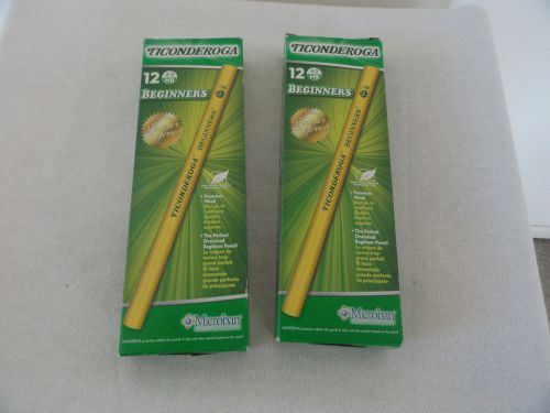 New ticonderoga beginners primary size #2 pencils without erasers 2 boxes of 12 for sale