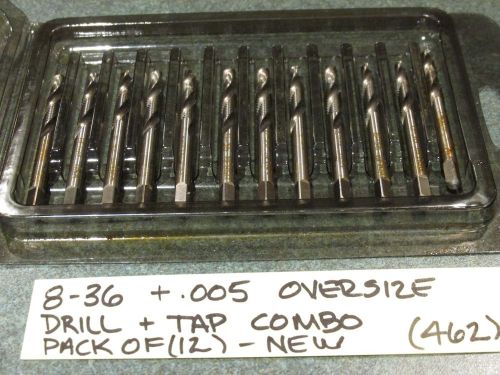 NEW LOT OF (12) 8-36 NS .005&#034; OVERSIZED DRILL-TAP COMBO-REGAL BELOIT (462)