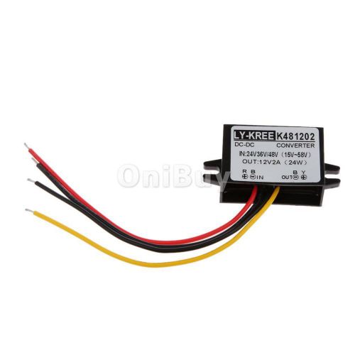 Waterproof DC 58V Step Down to 12V 24W 2A Buck Converter Car Power Regulator