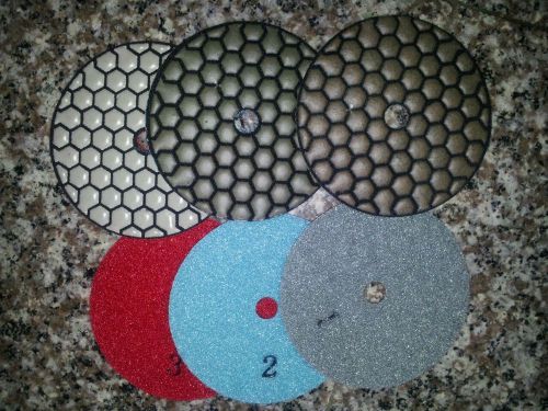 5 Inch Premium DRY Polishing Pad 12 Pieces Granite Concrete Marble Stone Onxy