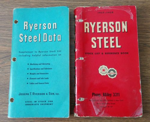 Ryerson steel data reference books stock list and supplement 1956 to 1958 lot x2 for sale