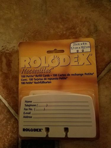 Rolodex 100 count petite refill cards - sealed
