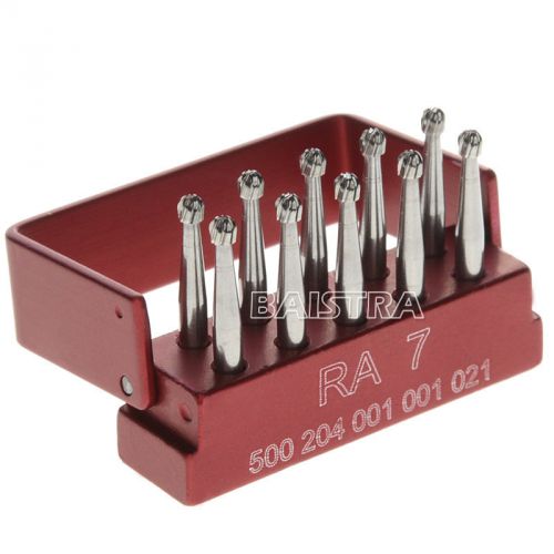 10pcs/Set Dental Burs RA 7 for Low Speed Handpiece SBT Autoclaveable Bur Holder