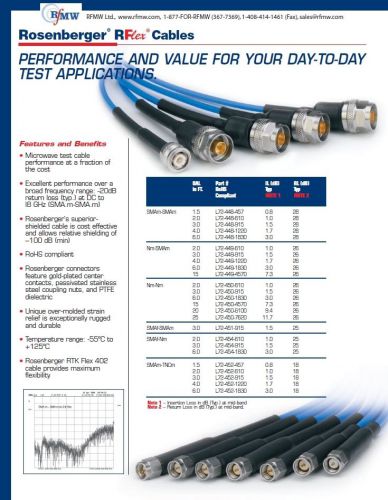Rosenberger RFlex cable l72-449-1830 up to 18 GHZ Nm-SMAm