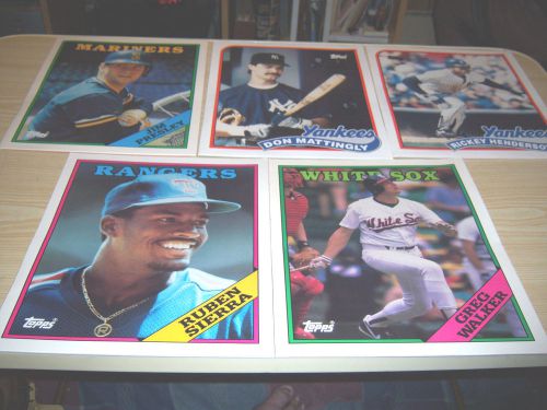 1989 Topps MLB Duo-Tang Folders Presley, Sierra, Walker, Henderson, Mattingly