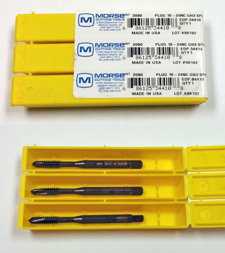 10-24 3-FLUTE GH3 SPIRAL POINT PLUG TAP (PACK OF 3) MORSE 34410