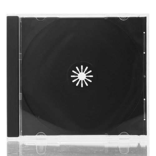 50 NEW standard single Clear CD Jewel Case with Assembled BLACK Tray