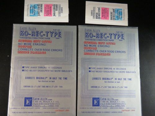 Lot of 2 Vintage KO-REC-TYPE Typewriter Correction Paper Original 40 tab ea 1966