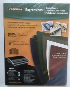 Fellowes Binding Grain Presentation Covers, Letter, Navy, 50 Pack (52124)