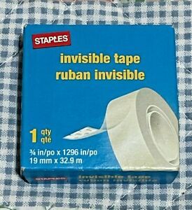 Staples invisible tape 1 Roll , new in a box