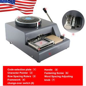 72-Character Manual Stamping Machine PVC/ID/Credit Card Embosser Code Printer CE