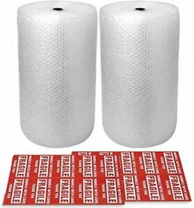 2-Pack Bubble Cushioning Wrap Rolls, 3/16&#034; x 12&#034; x 72&#039; (2 Rolls: 12 in x 72 ft)