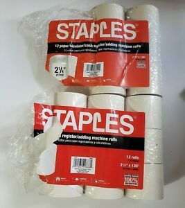 16 Staples Paper Rolls for Calculator Cash Register Adding Machine 2 1/4&#034;x130