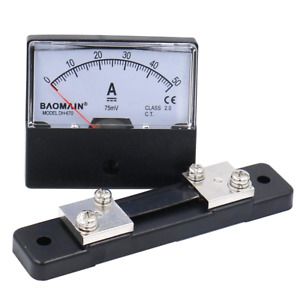 Analog Amp Panel Meter Current Ammeter with 75mV Shunt Overall Depth Plastic