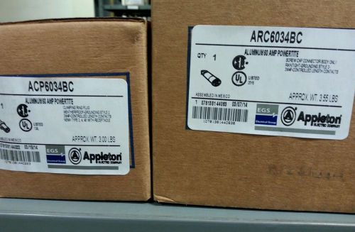 NEW APPLETON ACP6034BC 60 AMP PLUG AND ARC6034BC 60 AMP CONNECTOR